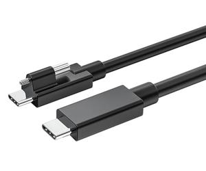 EXSYS EX-K1599V-1.5 - Cavo USB 4 USB-C con vite zigrinata superiore, 40 Gbps, 5 A, 240 W, nero, 1,5 m
