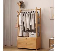 Extarvan Appendiabiti Multifunzionale in Legno,Armadio Aperto Bamboo con Cassetti,Stand Appendiabiti da Terras,salvaspazio,Elegante Organizer,con 4 Ripiani,per Vestiti,Cappelli,Borse e Scatola