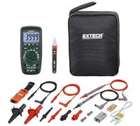 Extech EX505A-K Heavy Duty Industrial Multimeter Kit | Misuratore EX505A True RMS, rilevatore DV25, cavi 8 pezzi, sonda Tipo K, cinturino, custodia morbida