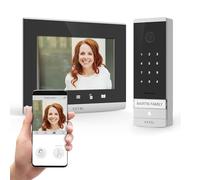 Extel Code Connect Videocitofono 2 Fili con App Tastiera e QR | 2 fili 100 m, schermo 7'', Wi-Fi 2,4 GHz, tastiera e QR, app Extel Connect, IP54, memoria fino a 100 foto