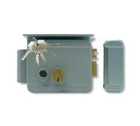 Extel - Serratura elettrica - WE 5001/2 BIS, per apertura sinistra o destra, protetta da una visiera. in acciaio spesso, laccato. con memoria di chiamata - 150011, grigio