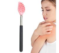 Extendable Back Scratcher - Telescoping Silicone Body Brush for Relaxing Massage | Portable Body Scrubber with Stainless Steel Handle Flexible Massage Tool for Kids Adults Home Travel, 67cm Stainless