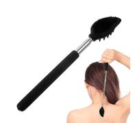 Extendable Back Scratcher, Telescoping Silicone Body Brush, Stainless Steel Handle, Soft Massage Scrubber Portatile, for Adults and Kids, 26.38inch Stainless Steel