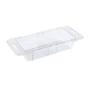 Extendable Colander Strainer, PET Over The Sink Strainer, Transparent Kitchen Sink Basket for Fast Drain Expandable Wash Dry (Transparent White)