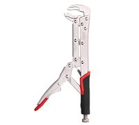 Extended Locking Pliers | 80 Degree Curved Jaw for Narrow Spaces & Woodworking | 3cm Wide Opening Grip/Clamp/Twist Tool | Chrome Alloy Steel, 10.6in Total Length