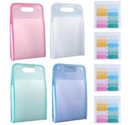 Extended Waterproof Folder, Vertical A4 File Organizer with Handle, Binder Pocket Organizer Folders, Multi-Layer Waterproof Document Pouch Large Capacity, Portable File Storage Bag (4Pcs)