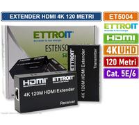 EXTENDER ESTENSORE HDMI SU CAVO LAN CAT 5E CAT6 ULTRA HD 4K FINO A 120M ETTROIT