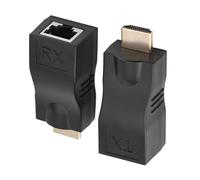 Extender HDMI da 30 m su Cat6, senza perdite, ripetitore di rete | Convertitore per proiettore TV CAT5e CAT6 cavo di rete trasmissione, ripetitore per console di gioco, confezione da 2