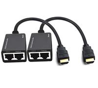 Extender HDMI su Cat5e/6 (1 paio), da HDMI a RJ45 Network Ripetitore HDMI a RJ45 Network HDMI, supporta 1080p fino a 30 m, per HDTV, HDPC, PS4 STB