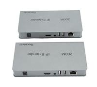 Extender IP KVM 200M, Interfaccia Multimediale HD Extender KVM Over IP per Cat5e Cat6, Controllo USB, Plug and Play Hardware, Ingresso Video 1080p (Spina europea)