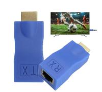 Extender Over Ethernet, to Rj45 Adapter Set with Transmitter and Receiver, 1080p Signal Booster for Hdtv, Media Streaming, Console, Projector, Office, Living Room, Home Theater, Class