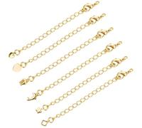 Extender per Collana in Acciaio Inossidabile, 6 Pezzi Oro Canottiglia per Collane 55 mm, Linguette per Catena, per Creazione di Gioielli, Fai-Da-Te