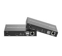 Extender video KVM 4K a 60 Hz, fibra ottica 20 km/RJ45 compatibile con HDMI su Cat6/6e, estrattore da 3,5 mm, tastiera e mouse USB