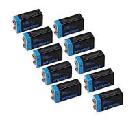 EXTENSILO 10x batteria da 9V compatibile con diversi dispositivi (1000mAh, 9V, Li-Ion), ricaricabile, ready-to-use, con porta Micro USB