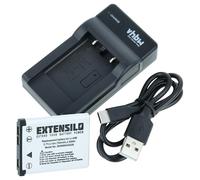 EXTENSILO 1x base di ricarica, 1x cavo di alimentazione, 1x batteria compatibile con Agfa Optima 105, 104, 200, 145, 100, 3, 103, 102, 1 camera