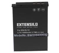 EXTENSILO 1x batteria sostituisce Nikon EN-EL12 per fotocamera digitale DSLR (1000mAh, 3,7V, Li-Ion)
