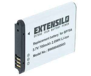 EXTENSILO 1x batteria sostituisce Samsung BP-70a, BP70a, EA-BP70A, SLB-70A per fotocamera digitale DSLR (700mAh, 3,6V, Li-Ion)