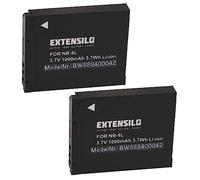 EXTENSILO 2x batteria compatibile con Canon Digital Ixus 310HS, 85is, 95is, 25is, 210, 300HS, 105is, 200is fotocamera (1000mAh, 3,7V, Li-Ion)