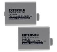 EXTENSILO 2x batteria compatibile con Canon EOS 1000D, 450D, 500D, Digital Rebel XSi, Kiss X3, Kiss F, Kiss X2 fotocamera (1100mAh, 7,4V, Li-Ion)
