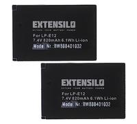 EXTENSILO 2x batteria compatibile con Canon PowerShot SX70 HS fotocamera (820mAh, 7,4V, Li-Ion)