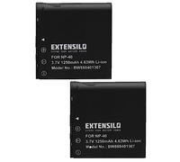 EXTENSILO 2x batteria compatibile con Casio Exilim EX-Z100BN, EX-Z100BE, EX-Z1000BK, EX-P505, EX-P600, EX-P700 fotocamera (1250mAh, 3,7V, Li-Ion)