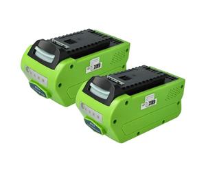 EXTENSILO 2x batteria compatibile con Greenworks Tools 27087, 4100102, 2500207, 2500107 rasaerba 5Ah 40V Li-Ion