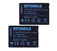 EXTENSILO 2x batteria compatibile con Panasonic Lumix DMC-TZ8, DMC-TZ9, DMC-ZS10, DMC-ZS15 fotocamera digitale DSLR (890mAh, 3,6V, Li-Ion)