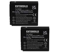 EXTENSILO 2x batteria compatibile con Ricoh Caplio GX200, DX-2G, R4, R3, GX100, G700SE, DX-1G, G700, G600, R30 fotocamera (1250mAh, 3,7V, Li-Ion)