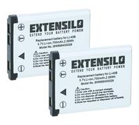 EXTENSILO 2x batteria compatibile con Rollei Flexline 100 in Touch, 140, 200, 202, 250 fotocamera digitale DSLR (700mAh, 3,7V, Li-Ion)