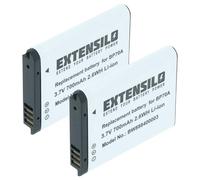 EXTENSILO 2x batteria compatibile con Samsung N9V, PL20, L20, MV800, ES91, PL200, PL171, PL170, PL120, PL100 fotocamera (700mAh, 3,6V, Li-Ion)