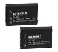 EXTENSILO 2x batteria compatibile con Sony Cybershot DSC-HX400V, DSC-HX50, DSC-HX50V, DSC-HX60, DSC-HX60V fotocamera (1100mAh, 3,7V, Li-Ion)