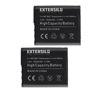 EXTENSILO 2x batteria compatibile con Sony Cybershot DSC-W80/B, DSC-W80/P, DSC-W80/W, DSC-W80HDPR, DSC-W80S fotocamera (1020mAh, 3,6V, Li-Ion)