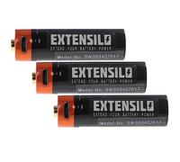 EXTENSILO 3x batteria AA stilo (mignon) con porta micro USB (920mAh, 1,5V, Li-Ion)