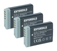 EXTENSILO 3x batteria compatibile con Canon PowerShot SX730HS, SX740HS fotocamera digitale DSLR (1250mAh, 3,6V, Li-Ion)