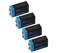 EXTENSILO 4x batteria da 9V compatibile con diversi dispositivi (1000mAh, 9V, Li-Ion), ricaricabile, ready-to-use, con porta Micro USB