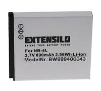 EXTENSILO batteria compatibile con Canon Digital Ixus 80 is, 82, 60, 65, 70, 75, i7, i Zoom fotocamera digitale DSLR (800mAh, 3,7V, Li-Ion)