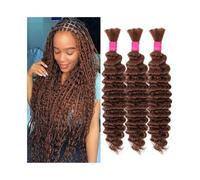 Extension #30 Extension for trecce birmane con capelli umani sfusi for trecce boho, ondulate e profonde, senza trama Capelli Intrecci(20 22 24)