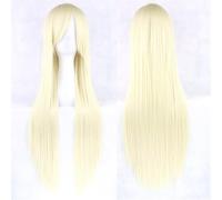 Extension 31.5" 80cm Women's Cosplay Wig Hair Long Straight Hair with Wig + Wig Cap mint green(Light yellow)