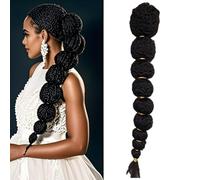 Extension a coda di cavallo afro riccia crespa, per donne nere, lunghezza 45,7 cm, con coulisse, capelli sintetici (1B/BUG#)