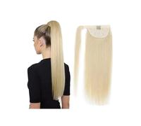 Extension a coda di cavallo, capelli umani Remy, da avvolgere intorno alla coda di cavallo, lunga e liscia, per la cura della persona (biondo, 66 cm)