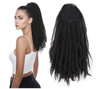Extension a coda di cavallo con coulisse, 45,7 cm, 90 g, 1B, colore nero, sintetico, da donna (1B/BUG#)