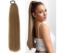 Extension a coda di cavallo lunga e liscia, morbida, 61 cm, capelli sintetici a coda di cavallo (T1B/BUG)