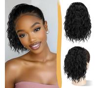 Extension a coda di cavallo riccia con coulisse, per donne nere, 30,5 cm, capelli sintetici afro crespi neri e marroni, per uso quotidiano e feste