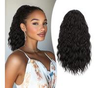 Extension a coda di cavallo riccia con coulisse, per donne nere, 30,5 cm, capelli sintetici afro crespi neri e marroni, per uso quotidiano e feste