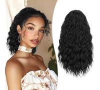 Extension a coda di cavallo riccia con coulisse, per donne nere, 30,5 cm, capelli sintetici afro crespi neri e marroni, per uso quotidiano e feste