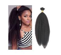 Extension Afro Kinky Straight Bulk Human Hair Braiding No Weft Crochet Trecce Extension for Capelli 100G/Confezione Capelli Intrecci(22 Inch)