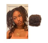 Extension Afro Kinkys Bulk Human Hair #4 Brown Hair Bundles for Mini Twist, Treccia, Extension Loc e Uncinetto Capelli Intrecci(8inches)