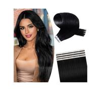 Extension Biadesivo Nastro nelle estensioni dei capelli diritto serico umani 20 pezzi di trama della pelle nera naturale senza cuciture for le donne Capelli invisibili(16 inches)