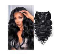 Extension Capelli 10"-26" Body Wave Clip in Hair Extensions Real Human ins Brazilian Remy Seamless in Curly for Black Women Invisibili(24inches 120g)