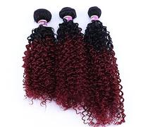 Extension Capelli 3 Hair Bundles Synthetic High Temperature Fiber Curly Hair Kinky Curly Hair Weave synthetic Curly wavy Hair Extensions for Women Extension Capelli Veri Tessitura(T1B-99J,16 18 20 inc